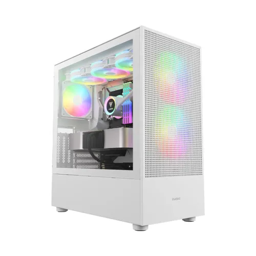 Case GAMDIAS TALOS M3 Mesh White ARGB – Mid Tower, 3 Fan ARGB PWM